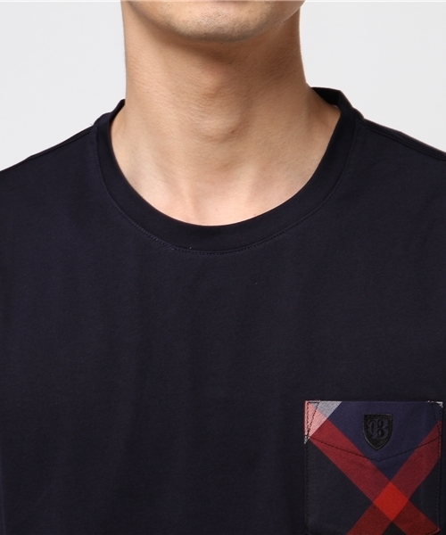 BLACK LABEL CRESTBRIDGE（ブラックレーベル・クレストブリッジ）の「クレストブリッジチェックポケットＴ（Tシャツ/カットソー・メンズ・ネイビー/ダークブルー/ピンク/レッド/ライトグレー/ブラック/オフホワイト/グレー/ダークネイビー/ブルー・LL/L/M/S）」の13枚目の写真