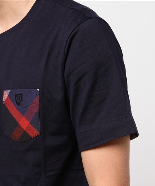 BLACK LABEL CRESTBRIDGE（ブラックレーベル・クレストブリッジ）の「クレストブリッジチェックポケットＴ（Tシャツ/カットソー・メンズ・ネイビー/ダークブルー/ピンク/レッド/ライトグレー/ブラック/オフホワイト/グレー/ダークネイビー/ブルー・LL/L/M/S）」の14枚目の写真