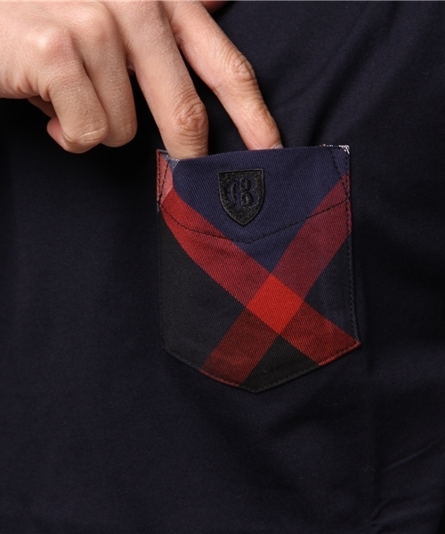 BLACK LABEL CRESTBRIDGE（ブラックレーベル・クレストブリッジ）の「クレストブリッジチェックポケットＴ（Tシャツ/カットソー・メンズ・ネイビー/ダークブルー/ピンク/レッド/ライトグレー/ブラック/オフホワイト/グレー/ダークネイビー/ブルー・LL/L/M/S）」の15枚目の写真