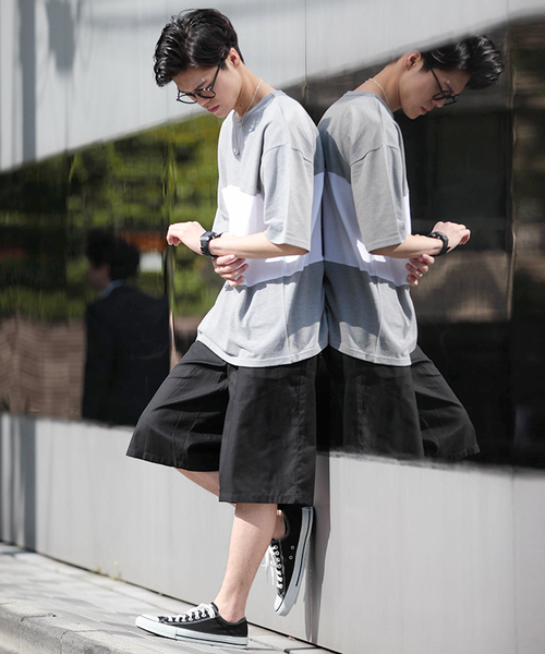 WEGO（ウィゴー）の「WEGO/エアツイルタックボリュームショーツ（その他パンツ・メンズ・ブラック系その他4/ベージュ/杢グレー/ブラック/ホワイト/ターコイズブルー・LARGE/MEDIUM）」の7枚目の写真