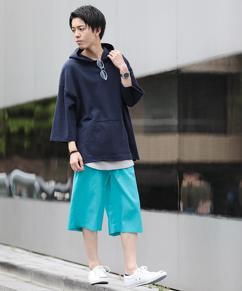 WEGO（ウィゴー）の「WEGO/エアツイルタックボリュームショーツ（その他パンツ・メンズ・ブラック系その他4/ベージュ/杢グレー/ブラック/ホワイト/ターコイズブルー・LARGE/MEDIUM）」の22枚目の写真