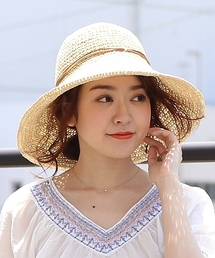 reca | 紫外線対策に!収納簡単!◇ハンドメイド ゆる編み麦わら帽子(ハット)