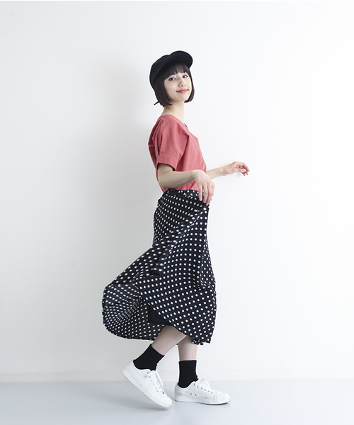 MERLOT（メルロー）の「ドット柄フレアスカート1086（スカート・レディース・ネイビー/ブラック/カーキ・FREE）」の15枚目の写真