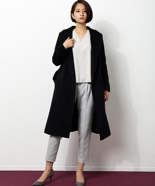 green label relaxing（グリーンレーベルリラクシング）の「[WEB限定] CR ガウンコート ◆（その他アウター・レディース・ベージュ/ブラック・36/38/46/34/42/44/40）」の9枚目の写真