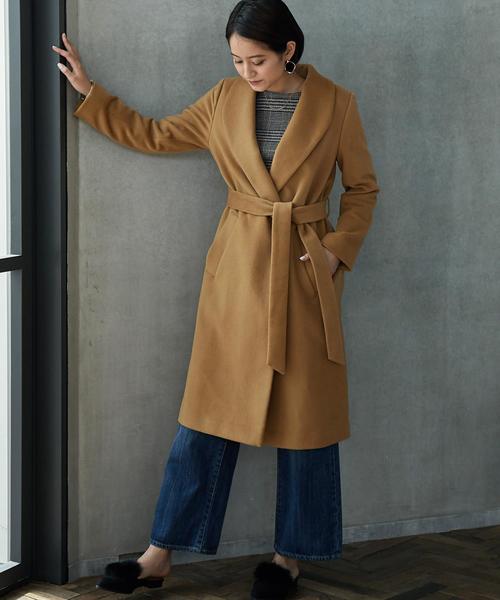 green label relaxing（グリーンレーベルリラクシング）の「[WEB限定] CR ガウンコート ◆（その他アウター・レディース・ベージュ/ブラック・36/38/46/34/42/44/40）」の10枚目の写真