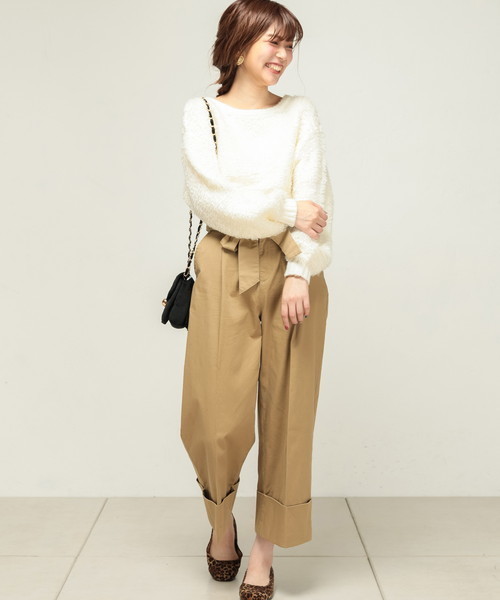 natural couture（ナチュラルクチュール）の「ループ編みプルオーバー（ニット/セーター・レディース・アイボリー/ピンク/ブラック・FREE）」の10枚目の写真