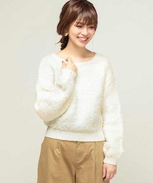 natural couture（ナチュラルクチュール）の「ループ編みプルオーバー（ニット/セーター・レディース・アイボリー/ピンク/ブラック・FREE）」の17枚目の写真