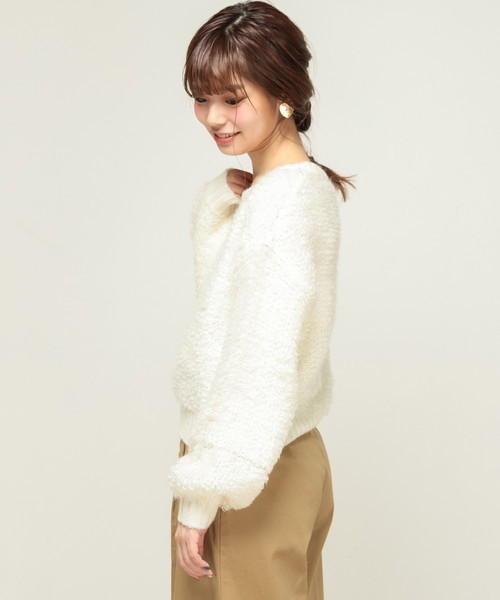 natural couture（ナチュラルクチュール）の「ループ編みプルオーバー（ニット/セーター・レディース・アイボリー/ピンク/ブラック・FREE）」の18枚目の写真