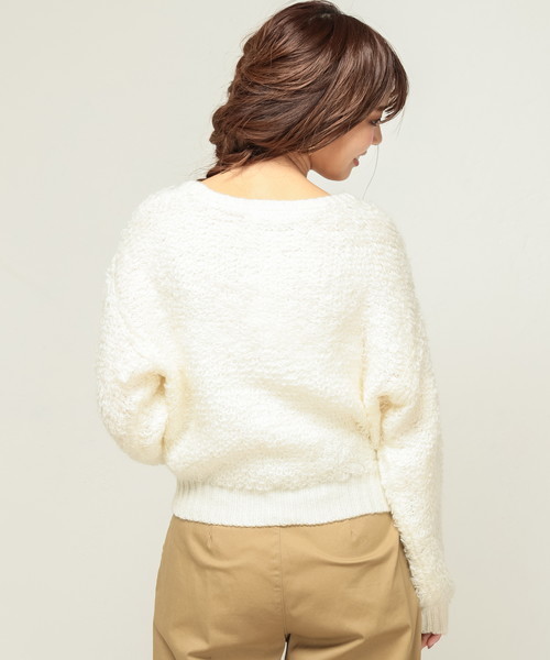 natural couture（ナチュラルクチュール）の「ループ編みプルオーバー（ニット/セーター・レディース・アイボリー/ピンク/ブラック・FREE）」の19枚目の写真