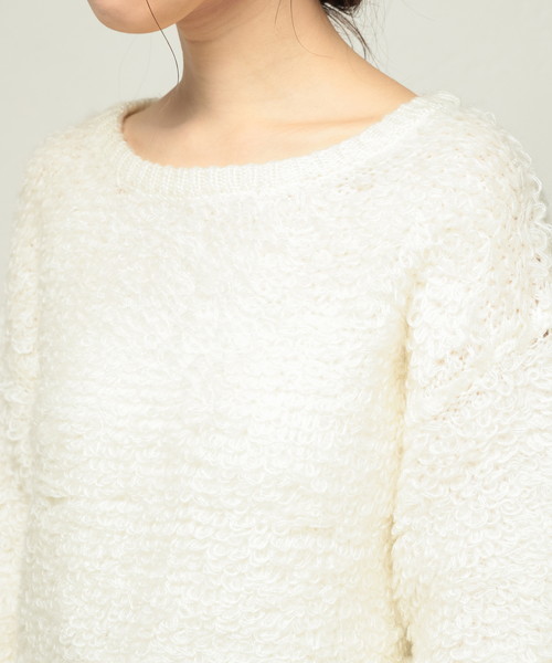 natural couture（ナチュラルクチュール）の「ループ編みプルオーバー（ニット/セーター・レディース・アイボリー/ピンク/ブラック・FREE）」の20枚目の写真