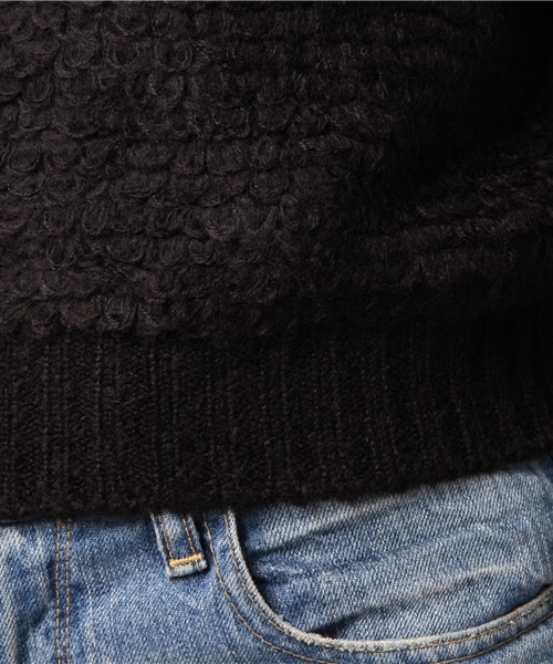 natural couture（ナチュラルクチュール）の「ループ編みプルオーバー（ニット/セーター・レディース・アイボリー/ピンク/ブラック・FREE）」の7枚目の写真