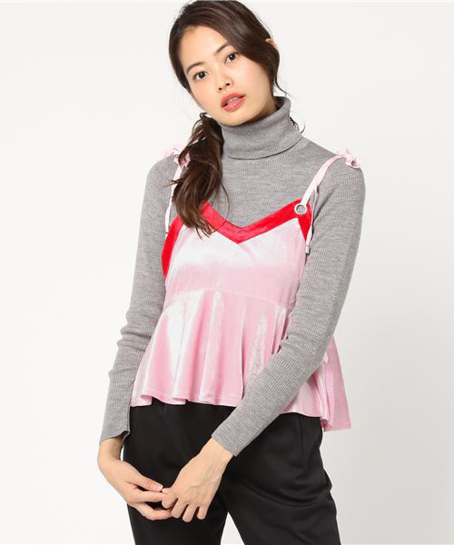 WEST COAST SAMANTHA VEGA（ウエストコーストサマンサベガ）の「ベロアストラップトップス（ワンピース・レディース・ブラック/ネイビー/ピンク・FREE）」の3枚目の写真