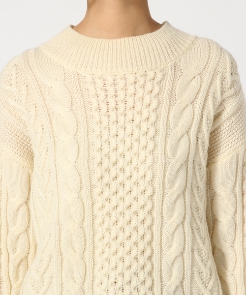 GLOBAL WORK（グローバルワーク）の「【ウォッシャブル】ケーブルニットプルオーバー長袖/771976（ニット/セーター・レディース・イエロー/グリーン/ブラック/グレー/ホワイト・LARGE/MEDIUM/SMALL）」の16枚目の写真