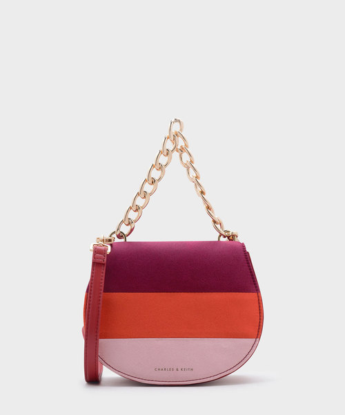 CHARLES & KEITH(チャールズ & キース)の「チェーントップハンドルハンドバッグ / CHAIN TOP HANDLE HANDBAG(ハンドバッグ・レディース・マルチ/ピンク・S)」の2枚目の写真