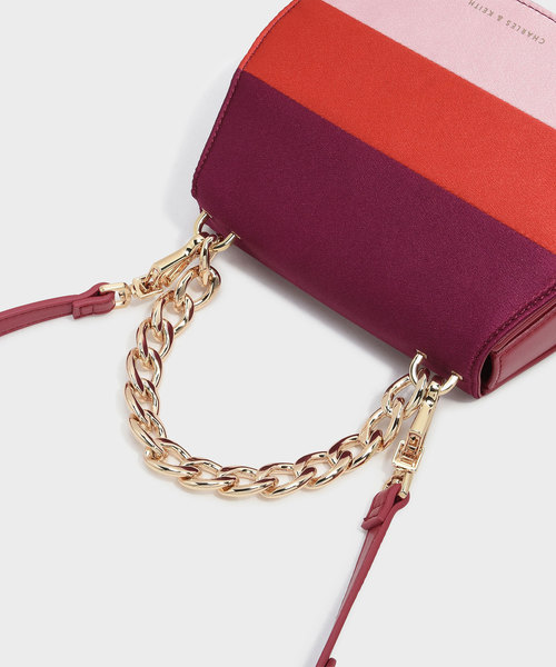 CHARLES & KEITH(チャールズ & キース)の「チェーントップハンドルハンドバッグ / CHAIN TOP HANDLE HANDBAG(ハンドバッグ・レディース・マルチ/ピンク・S)」の6枚目の写真