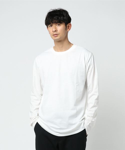 koe（コエ）の「無地天竺ロングスリーブTシャツ（Tシャツ/カットソー・メンズ・ホワイト/ブラック/カーキ/グレー/ピンク/ネイビー・LL/L/M/S）」の2枚目の写真