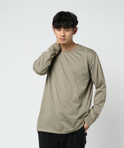 koe（コエ）の「無地天竺ロングスリーブTシャツ（Tシャツ/カットソー・メンズ・ホワイト/ブラック/カーキ/グレー/ピンク/ネイビー・LL/L/M/S）」の4枚目の写真