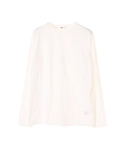 koe（コエ）の「無地天竺ロングスリーブTシャツ（Tシャツ/カットソー・メンズ・ホワイト/ブラック/カーキ/グレー/ピンク/ネイビー・LL/L/M/S）」の7枚目の写真