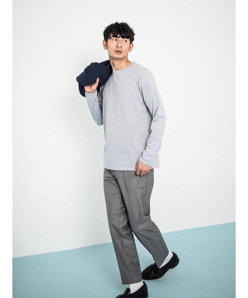 koe（コエ）の「無地天竺ロングスリーブTシャツ（Tシャツ/カットソー・メンズ・ホワイト/ブラック/カーキ/グレー/ピンク/ネイビー・LL/L/M/S）」の14枚目の写真