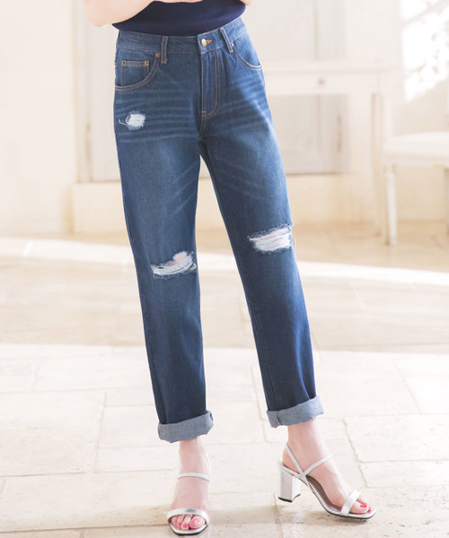 KOBE LETTUCE（コウベレタス）の「ハイウエストテーパードデニムパンツ（デニムパンツ・レディース・ブルー系その他2/ブルー系その他4/ブルー系その他/ブルー系その他3/ホワイト系その他2/ホワイト系その他/ワンウォッシュ・S/M）」の7枚目の写真