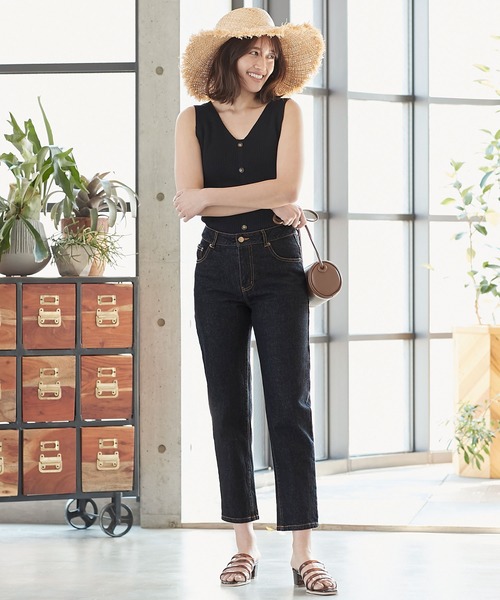 KOBE LETTUCE（コウベレタス）の「ハイウエストテーパードデニムパンツ（デニムパンツ・レディース・ブルー系その他2/ブルー系その他4/ブルー系その他/ブルー系その他3/ホワイト系その他2/ホワイト系その他/ワンウォッシュ・S/M）」の9枚目の写真