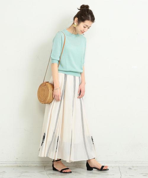BEAUTY&YOUTH UNITED ARROWS(ビューティーアンドユースユナイテッドアローズ)の「BY∴ ウォッシュリネン6分袖ニット -手洗い可能- о(ニット/セーター・レディース・ベージュ/ネイビー/レッド/ライム・FREE)」の12枚目の写真