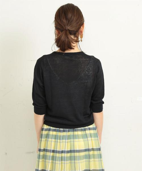 BEAUTY&YOUTH UNITED ARROWS(ビューティーアンドユースユナイテッドアローズ)の「BY∴ ウォッシュリネン6分袖ニット -手洗い可能- о(ニット/セーター・レディース・ベージュ/ネイビー/レッド/ライム・FREE)」の19枚目の写真