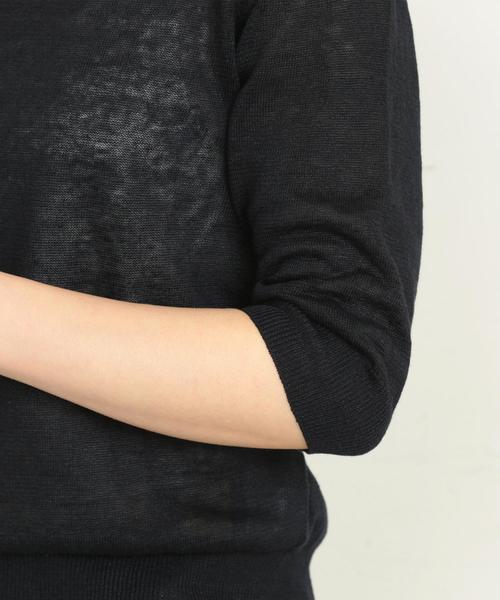 BEAUTY&YOUTH UNITED ARROWS(ビューティーアンドユースユナイテッドアローズ)の「BY∴ ウォッシュリネン6分袖ニット -手洗い可能- о(ニット/セーター・レディース・ベージュ/ネイビー/レッド/ライム・FREE)」の17枚目の写真