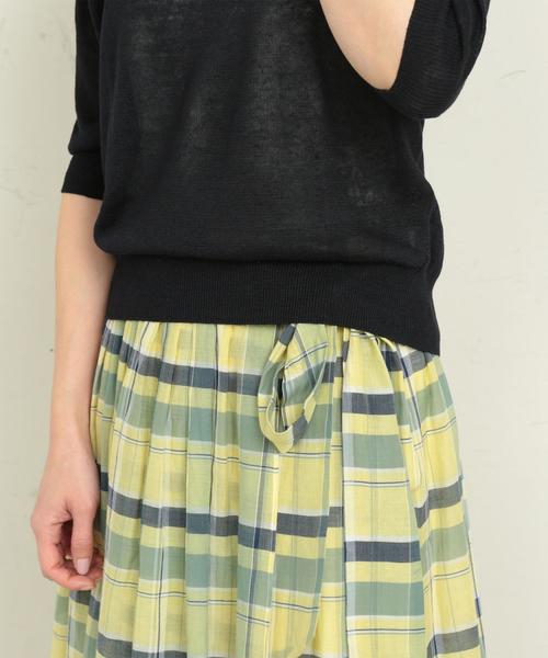 BEAUTY&YOUTH UNITED ARROWS(ビューティーアンドユースユナイテッドアローズ)の「BY∴ ウォッシュリネン6分袖ニット -手洗い可能- о(ニット/セーター・レディース・ベージュ/ネイビー/レッド/ライム・FREE)」の16枚目の写真