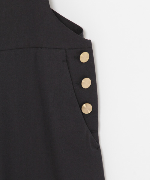 laboratory work（ラボラトリーワーク）の「フロスターツイルサロペット（サロペット/オーバーオール・レディース・ベージュ/ネイビー・MEDIUM）」の6枚目の写真