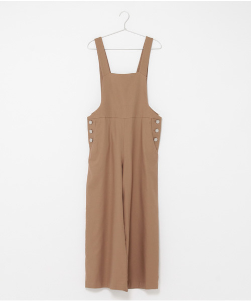 laboratory work（ラボラトリーワーク）の「フロスターツイルサロペット（サロペット/オーバーオール・レディース・ベージュ/ネイビー・MEDIUM）」の7枚目の写真