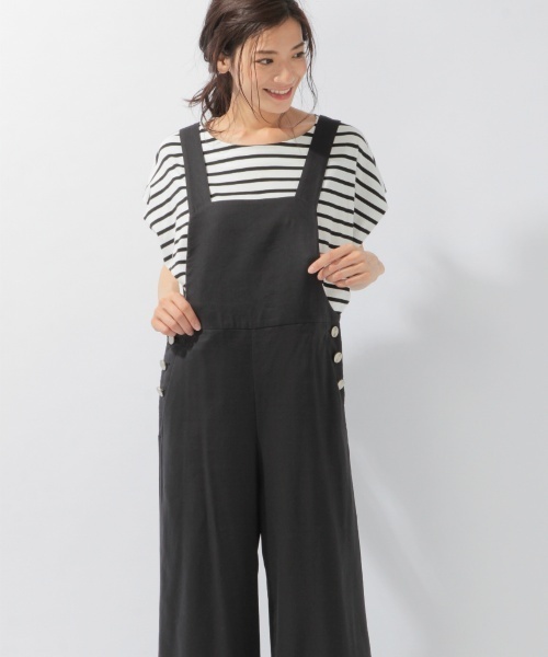 laboratory work（ラボラトリーワーク）の「フロスターツイルサロペット（サロペット/オーバーオール・レディース・ベージュ/ネイビー・MEDIUM）」の12枚目の写真