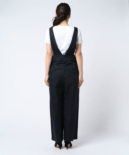 laboratory work（ラボラトリーワーク）の「フロスターツイルサロペット（サロペット/オーバーオール・レディース・ベージュ/ネイビー・MEDIUM）」の3枚目の写真