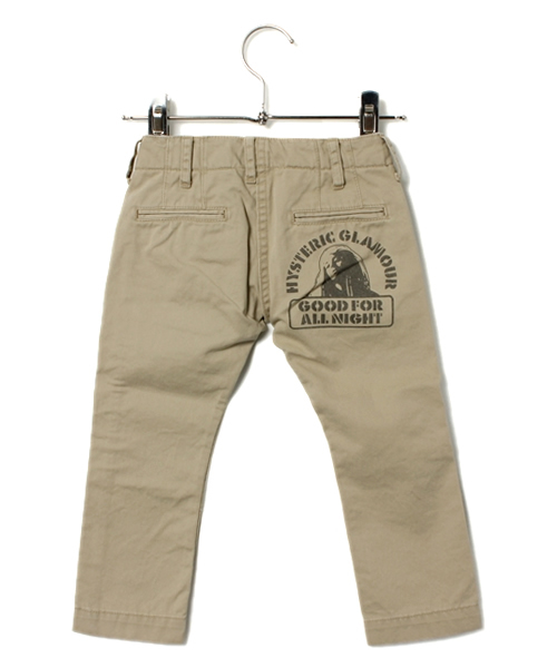 JOEY HYSTERIC（ジョーイヒステリック）の「GOOD FOR ALL NIGHT pt テーパードスリムPT（チノパンツ・キッズ・ベージュ・SMALL/MEDIUM）」の2枚目の写真