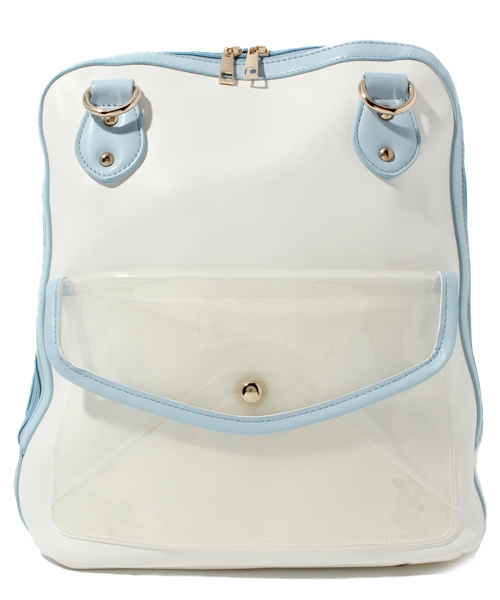 CIAOPANIC(チャオパニック)の「【Ciaopanic】2WAYバイカラーBAG(バックパック/リュック・レディース・ブラック×ホワイト/ベージュ系その他/ホワイト×ブルー・FREE)」の2枚目の写真