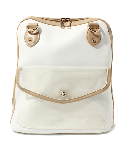 CIAOPANIC(チャオパニック)の「【Ciaopanic】2WAYバイカラーBAG(バックパック/リュック・レディース・ブラック×ホワイト/ベージュ系その他/ホワイト×ブルー・FREE)」の1枚目の写真