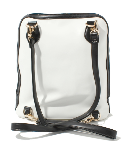 CIAOPANIC(チャオパニック)の「【Ciaopanic】2WAYバイカラーBAG(バックパック/リュック・レディース・ブラック×ホワイト/ベージュ系その他/ホワイト×ブルー・FREE)」の5枚目の写真