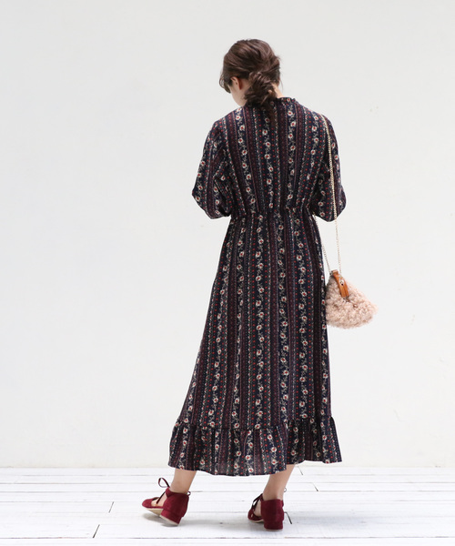 OLIVE des OLIVE(オリーブデオリーブ)の「ボヘミアンストライププチハイワンピース(ワンピース・レディース・ネイビー/レッド/キャメル・FREE)」の7枚目の写真