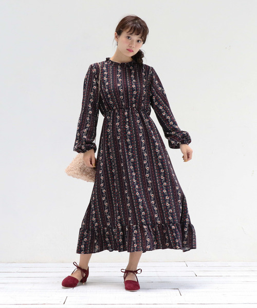 OLIVE des OLIVE(オリーブデオリーブ)の「ボヘミアンストライププチハイワンピース(ワンピース・レディース・ネイビー/レッド/キャメル・FREE)」の9枚目の写真