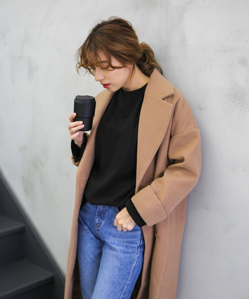 select MOCA（セレクトモカ）の「コットンルーズカットソー/長袖ルーズシルエットプルオーバー（Tシャツ/カットソー・レディース・ホワイト/ブラック/ブルー・FREE）」の12枚目の写真