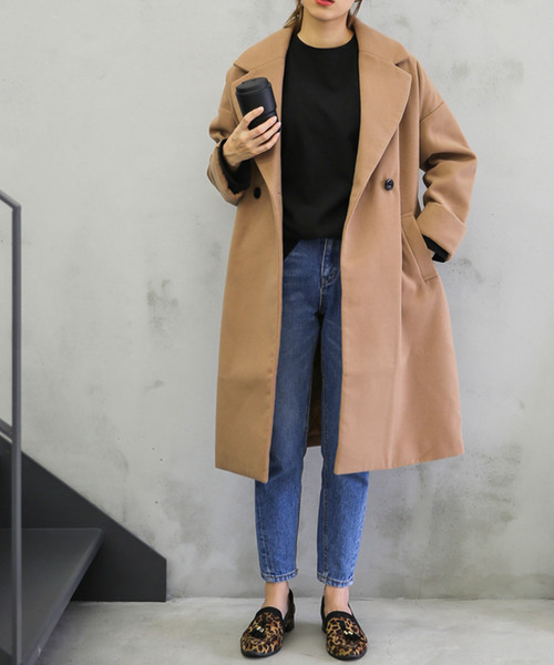 select MOCA（セレクトモカ）の「コットンルーズカットソー/長袖ルーズシルエットプルオーバー（Tシャツ/カットソー・レディース・ホワイト/ブラック/ブルー・FREE）」の13枚目の写真