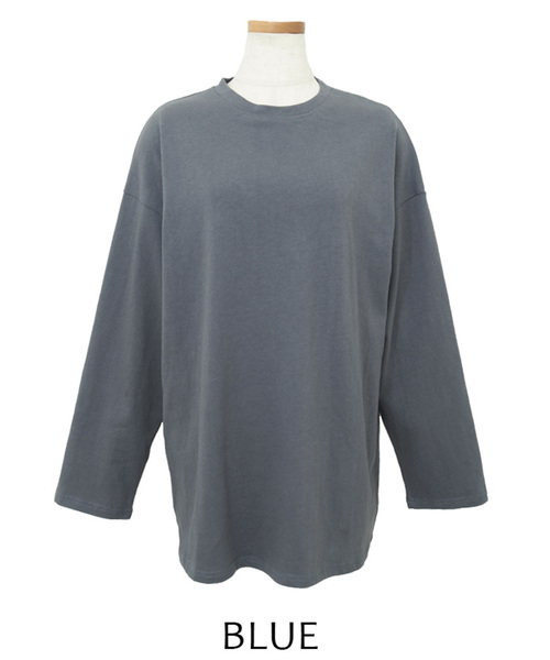 select MOCA（セレクトモカ）の「コットンルーズカットソー/長袖ルーズシルエットプルオーバー（Tシャツ/カットソー・レディース・ホワイト/ブラック/ブルー・FREE）」の21枚目の写真