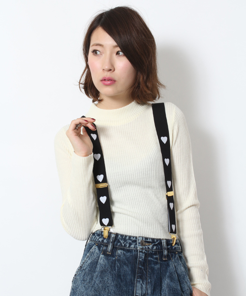 WEGO（ウィゴー）の「WEGO/ハートサスペンダー（サスペンダー・レディース・ホワイト/ブラック・FREE）」の7枚目の写真