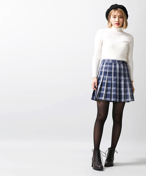 WEGO（ウィゴー）の「WEGO/チェックプリーツミニスカート（スカート・レディース・レッド系その他2/ブルー系その他2/ベージュ系その他2/イエロー系その他3・LARGE/MEDIUM/SMALL）」の10枚目の写真