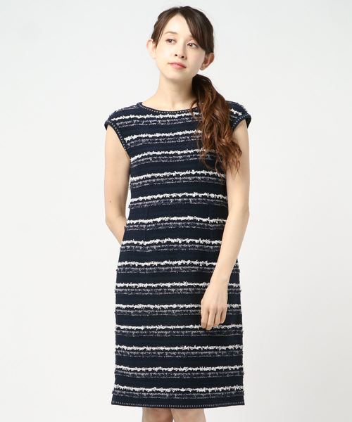 Anayi アナイ の コットンポリエステルツイードワンピース ワンピース Wear