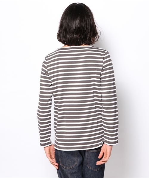 SHIPS（シップス）の「LEMINOR: マリンボーダー バスクシャツ（Tシャツ/カットソー・メンズ・グレー/パープル/ネイビー/チャコールグレー・SMALL/MEDIUM/LARGE/X-SMALL）」の9枚目の写真