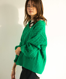 Aunt Marie's | AUNT MARIE'S キーネックケーブルニット(ニット/セーター)