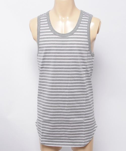 SHELLAC(シェラック)の「ボーダータンクトップ(Tシャツ/カットソー・メンズ・ネイビー×ホワイト/グレー×ホワイト/ブラック×ホワイト・46/48/44)」の3枚目の写真