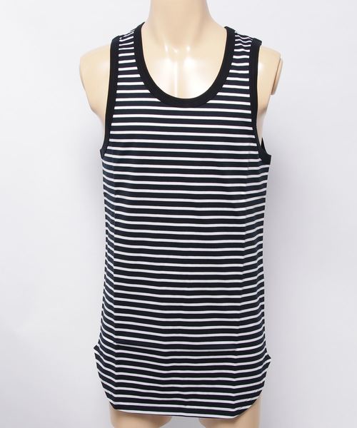 SHELLAC(シェラック)の「ボーダータンクトップ(Tシャツ/カットソー・メンズ・ネイビー×ホワイト/グレー×ホワイト/ブラック×ホワイト・46/48/44)」の1枚目の写真