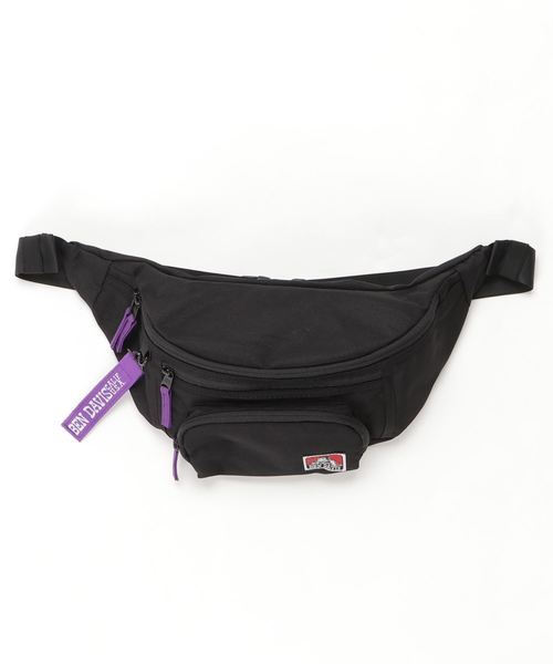 BEN DAVIS(ベンデイビス)の「BEN DAVIS POCKET BODYBAG(ボディバッグ/ウエストポーチ・メンズ・ブラック/ブラック×レッド/ブラック×パープル/ブラック×イエロー・FREE)」の2枚目の写真